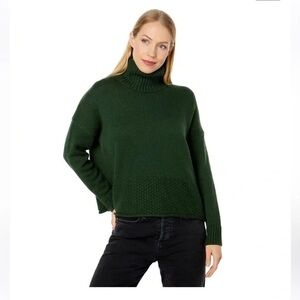 Madewell Corsica Stitch Mix Green Turtleneck Sweater Size Medium